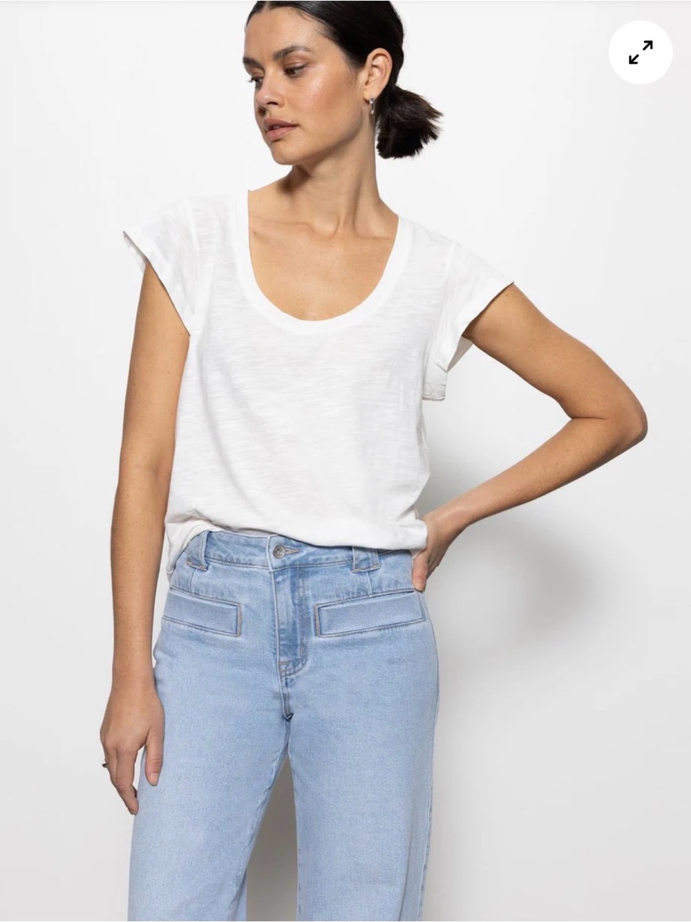 Sanctuary White Scoop Neck Short Sleeve Tee - Picture 14 of 16